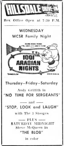 Hillsdale Drive-In Theatre - May 28 1963 Ad